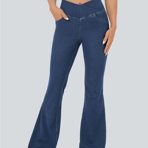 HALARA Women's Boot Cut Jeans in Classic Blue